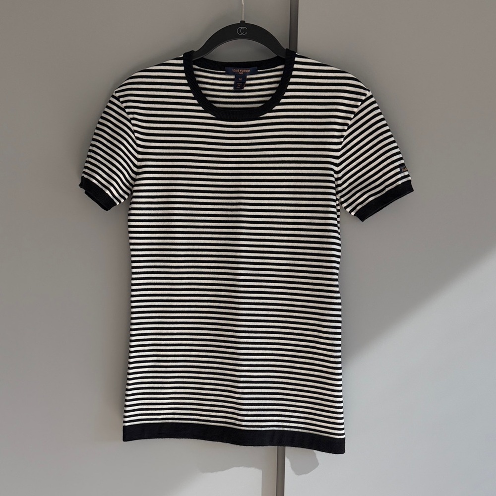 Louis Vuitton Black and White Striped T-Shirt